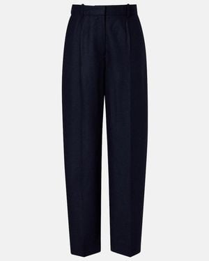 TOTEME Flannel Wide-Leg Trousers - Blue