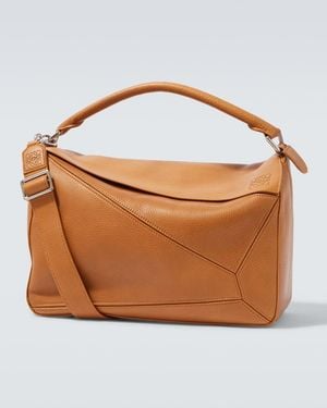 Loewe Tote Bag Puzzle Large Aus Leder - Braun