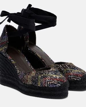 Missoni Eva 80 Sequined Espadrille Wedges - Black