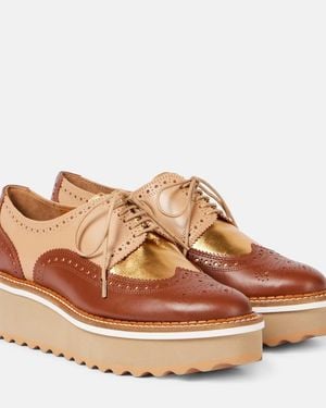 Robert Clergerie Balma Leather Platform Derby Shoes - Brown