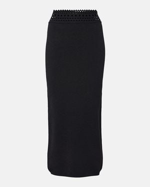 Alaïa Vienne Cutout Jersey Midi Skirt - Black