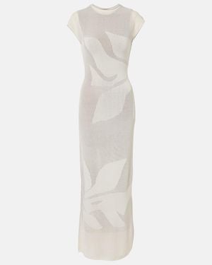 SIR. Solange Knitted Semi-Sheer Maxi Dress - White