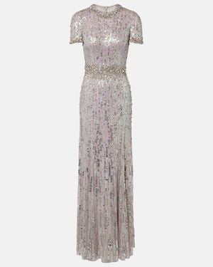 Jenny Packham Celeste Embellished Gown - Gray