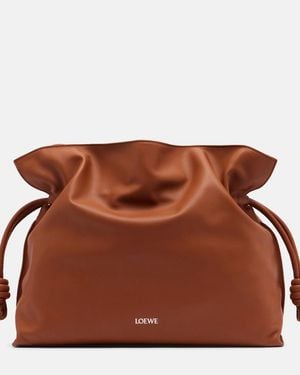 Loewe Clutch Flamenco Large Aus Leder - Braun