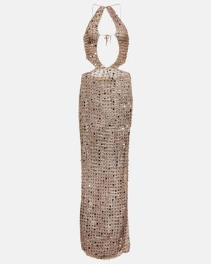 AYA MUSE Morel Cutout Sequined Maxi Dress - Multicolour