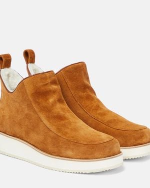 Gabriela Hearst Harry Shearling-Lined Suede Ankle Boots - Brown