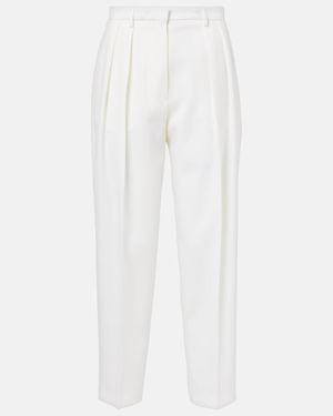 Altuzarra Emmett High-Rise Wool Tapered Trousers - White