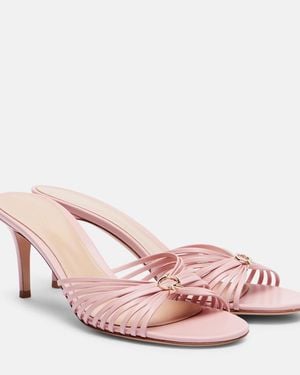 Gianvito Rossi Vyna 70 Leather Mules - Pink