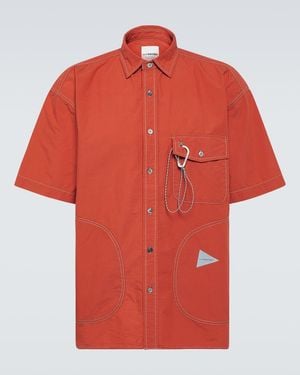 and wander Cotton-Blend Shirt - Orange