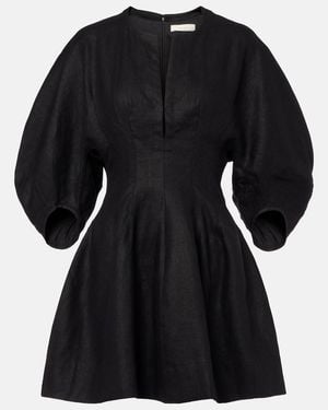 Faithfull the Brand Soleil Linen Minidress - Black