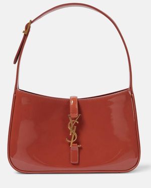Saint Laurent Le 5 A 7 Patent Leather Shoulder Bag - Red