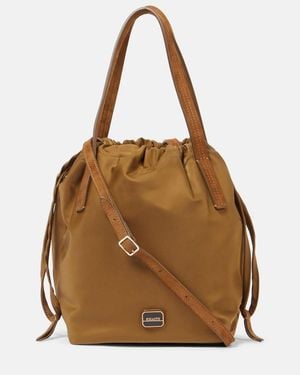 KHAITE Rory Medium Leather-Trimmed Bucket Bag - Brown