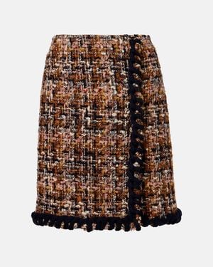 Etro Wool-Blend Tweed Miniskirt - Brown