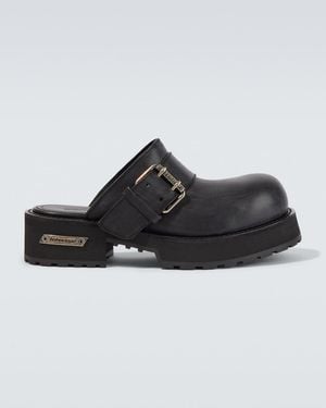 Balenciaga Venom Leather Mules - Black