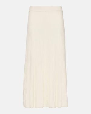 JOSEPH Knitted Wool Midi Skirt - Natural