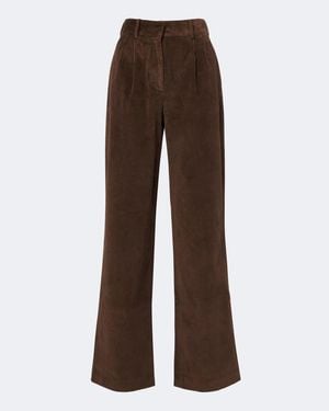 AYA MUSE Aven Cotton-Blend Corduroy Wide-Leg Pants - Brown