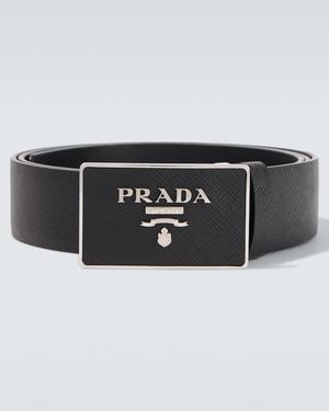 Prada Guertel Aus Saffiano-Leder - Schwarz
