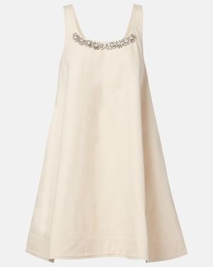 Simone Rocha Embellished Cotton Minidress - Natural