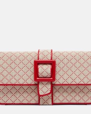Manolo Blahnik Maycap Raffia-Effect Clutch - Red
