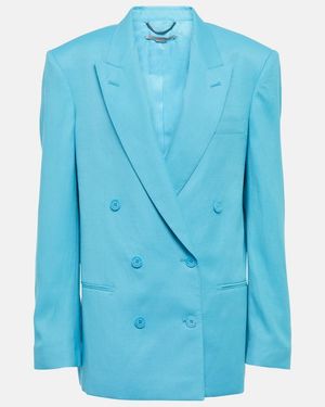 Stella McCartney Double-Breasted Twill Blazer - Blue