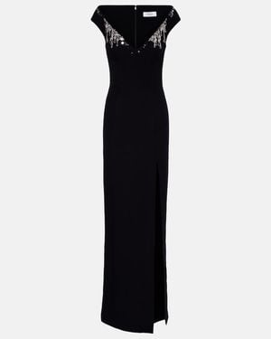 Safiyaa Lucrezia Embellished Crepe Gown - Black
