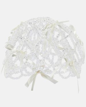 Simone Rocha Bridal Crystal-embellished Veil - White