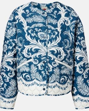 FARM Rio Printed Quilted Jacket - Blue