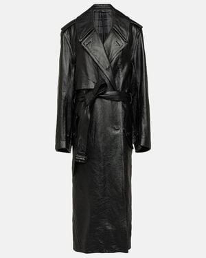 Balenciaga Trenchcoat Cocoon Aus Leder - Schwarz