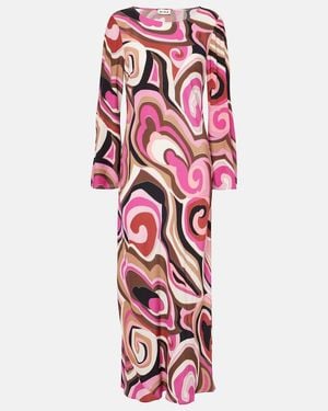 RIXO London Alondra Printed Maxi Dress - Red