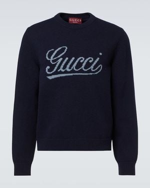 Gucci Pullover Aus Wolle - Blau