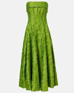 Jonathan Simkhai Imogen Jacquard Bustier Dress - Green