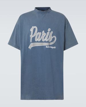 Balenciaga T-Shirt With Print - Blue