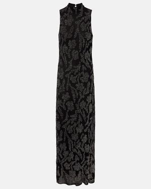 Veronica Beard Sylven Beaded Georgette Maxi Dress - Black