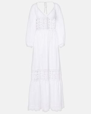 Anna Kosturova Victoria Crochet Cotton Poplin Dress - White