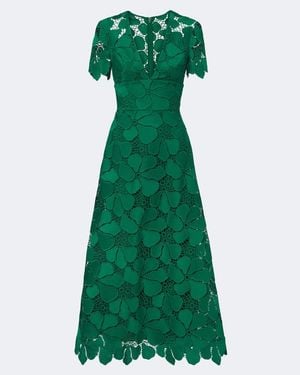 Elie Saab Guipure Lace Cocktail Dress - Green