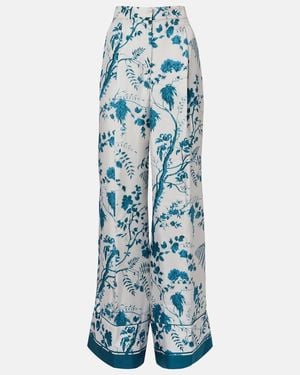 Erdem Floral Silk Pyjama Trousers - Blue