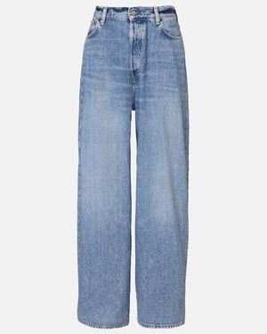 Acne Studios Jeans Anchos De Tiro Bajo Con Cristales - Azul