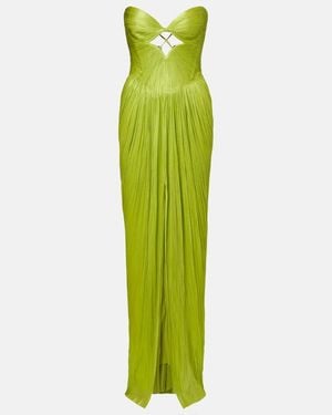 Maria Lucia Hohan Stephanie Silk Tulle Bustier Gown - Green