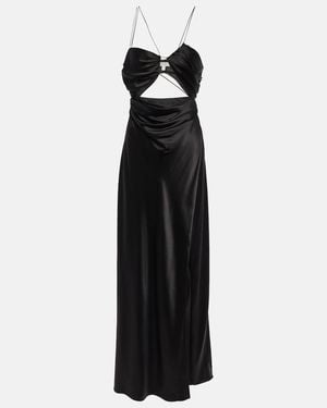 The Sei Asymmetrical Silk Satin Gown - Black