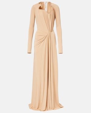 Victoria Beckham Asymmetric Draped Gown - Natural