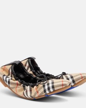 Burberry Fawn Check Ballet Flats - Brown