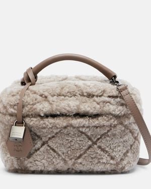 Brunello Cucinelli Quilted Shearling Vanity Bag - Metallic