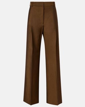Rohe High-Rise Wool And Mohair Wide-Leg Trousers - Brown