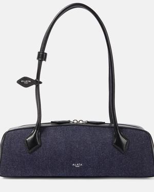 Alaïa Le Teckel Medium Denim Shoulder Bag - Blue
