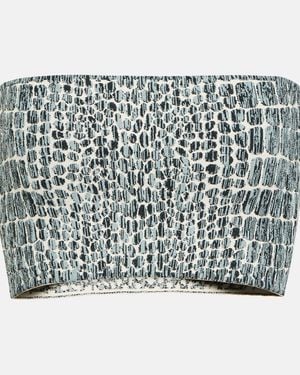 Alaïa Croc-Effect Bandeau Top - Metallic