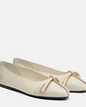 Prada Leather Ballet Flats - Natural
