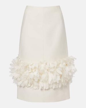 TOTEME Petal Wool And Silk Midi Skirt - White