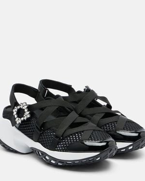 Roger Vivier Viv' Run Embellished Trainers - Black