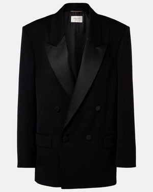 Saint Laurent Double-Breasted Wool Blazer - Black