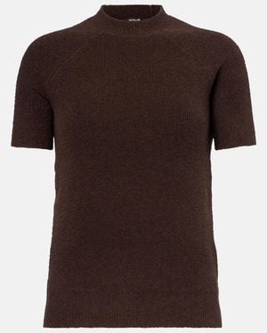 TOTEME Knitted Cotton-Blend Terry Top - Brown